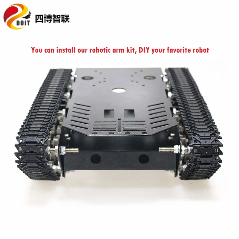 SZDOIT TS900 Large Load Metal Tank Chassis Metal Track Shock-absorbing Crawler Chassis Smart Robot + High Power Motor Assembled