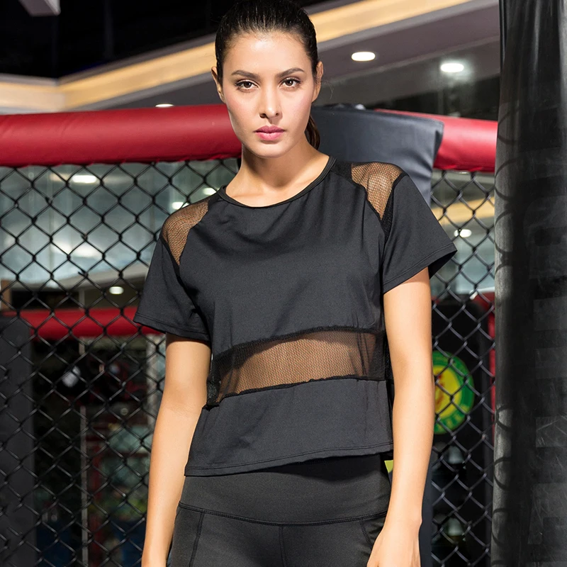 YD 2023 Cool Mesh Transparent Design Fitness Jersey Female Slim Yoga Shirt Comfortable Women's T-shirts Qickly Dry Top Sportwear