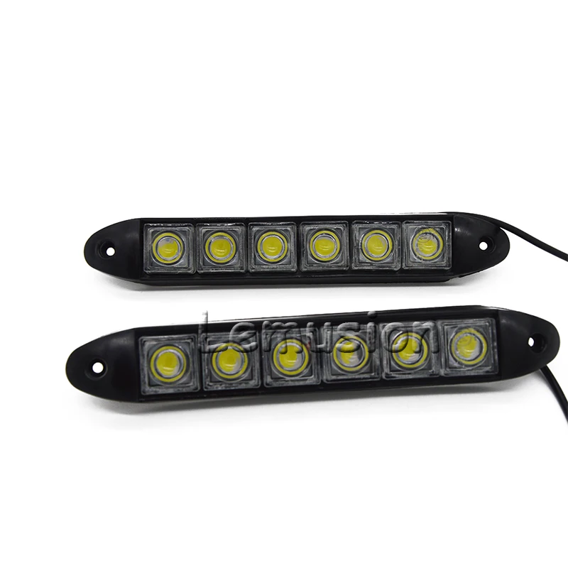 LENTAI For Peugeot 206 307 407 308 207 508 3008 Ssangyong Citroen c4 c5 c3 1Set 6 LED Car Daytime Running Lights DRL Fog Lamp