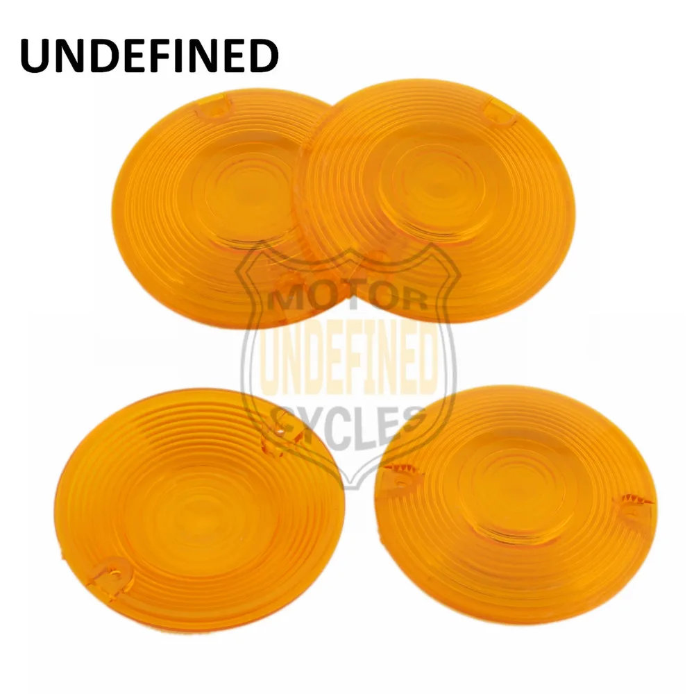 

4pcs Amber Flat Style Turn Signal Indicator Light Lense Cover For Harley Touring Electra Glide Road King Street Glide 1982 UP