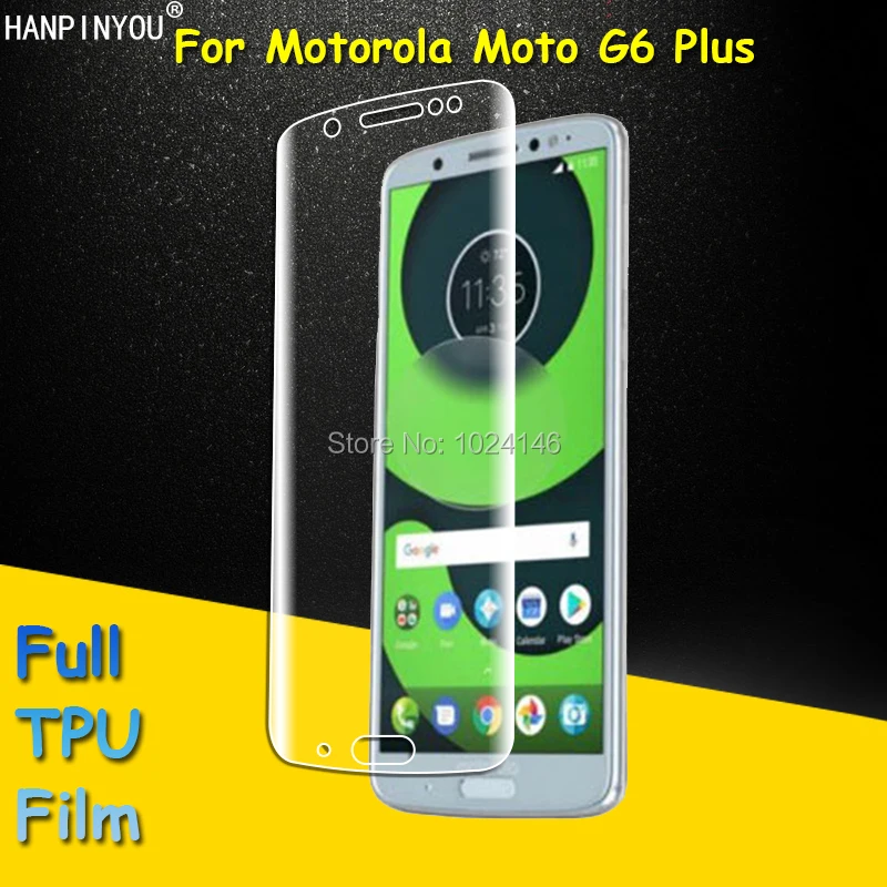 Protector de pantalla de película de TPU suave y transparente para Motorola Moto G6 Plus G6Plus, cubierta completa frontal de 5,93 pulgadas, piezas curvas (no de vidrio)