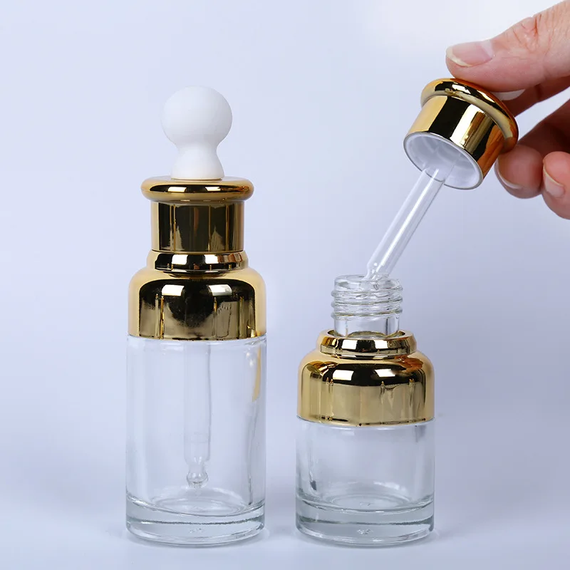 

Glass Cosmetic Empty Essential Oil Bottle 20ml 30ml Liquid Makeup Fragrant Perfume Clear Empty Cosmetic Containers 100pcs