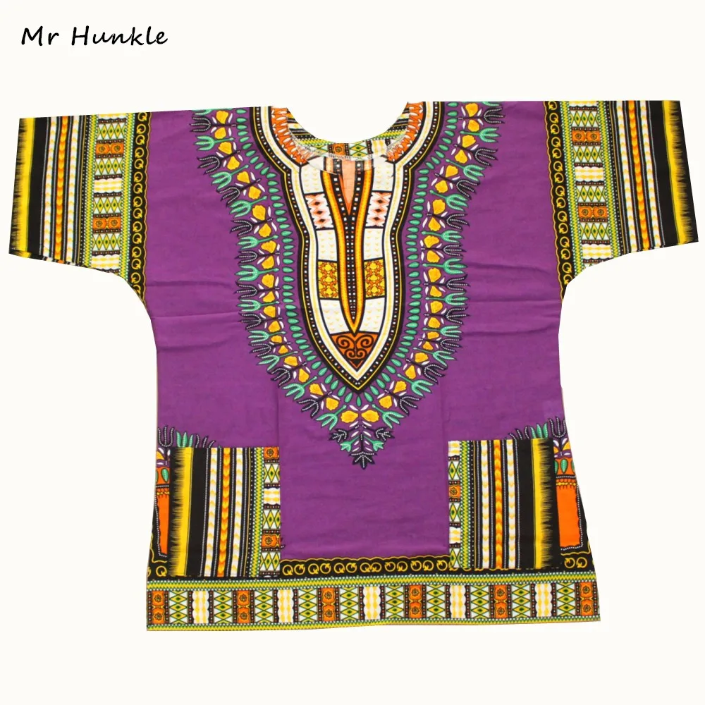 Mr Hunkle New Design 100% Cotton African Print Dashiki Clothing Loose Dashiki T-shirt For Women Men