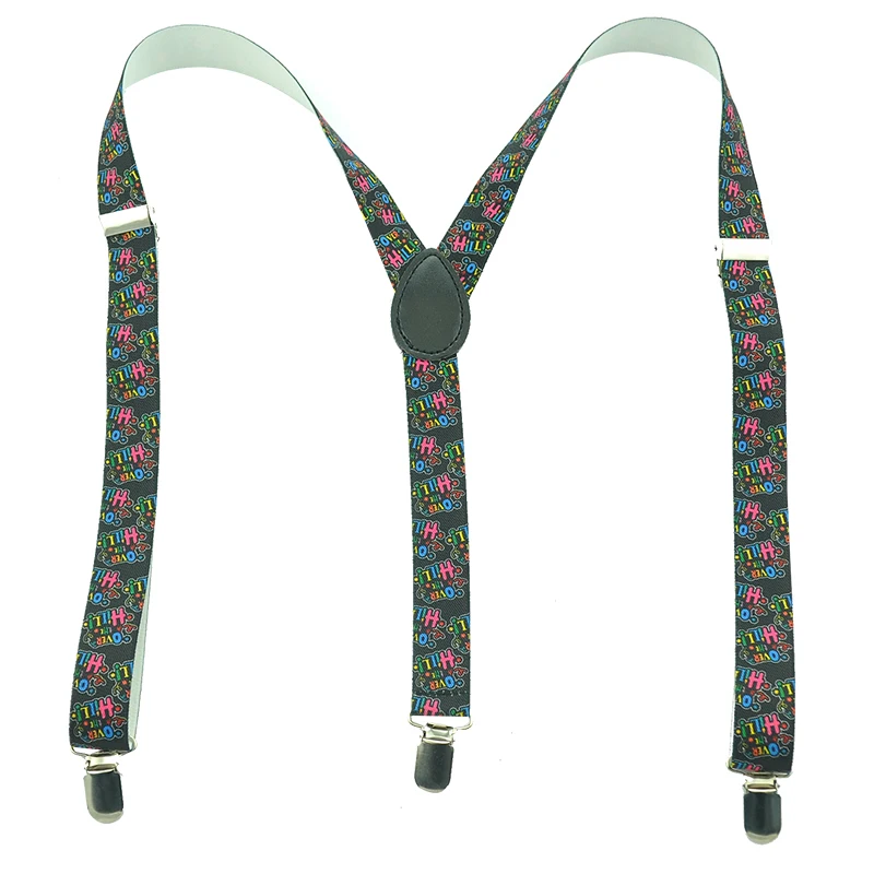 Nam nữ Unisex Treo Áo Nẹp Chữ Màu Trắng Nhiều Màu Sắc Thư Treo Áo hình chữ Y Kẹp Trên Suspender Thun Nẹp Gallus