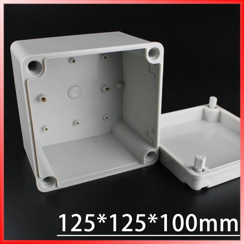 125*125*100mm IP67 Waterproof Plastic Electronic Project Box w/ Fix Hanger Plastic Waterproof Enclosure Box Housing Meter Box