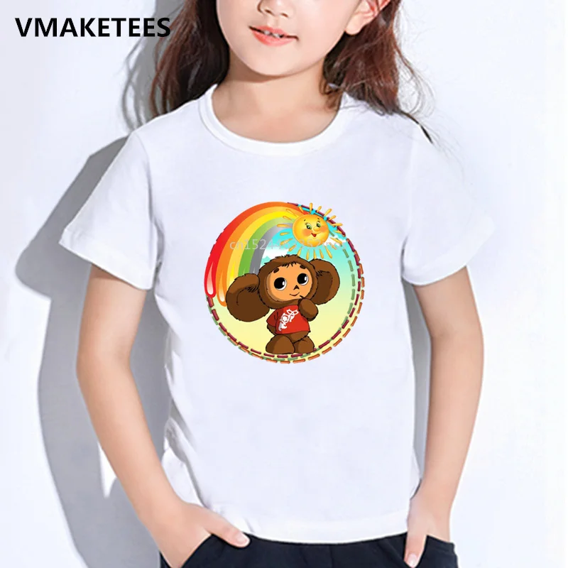 

Kids Summer Girls & Boys T shirts Russian Cartoon Cheburashka Print Children's T-shirt Chebu Russia Funny Baby Clothes,HKP5167