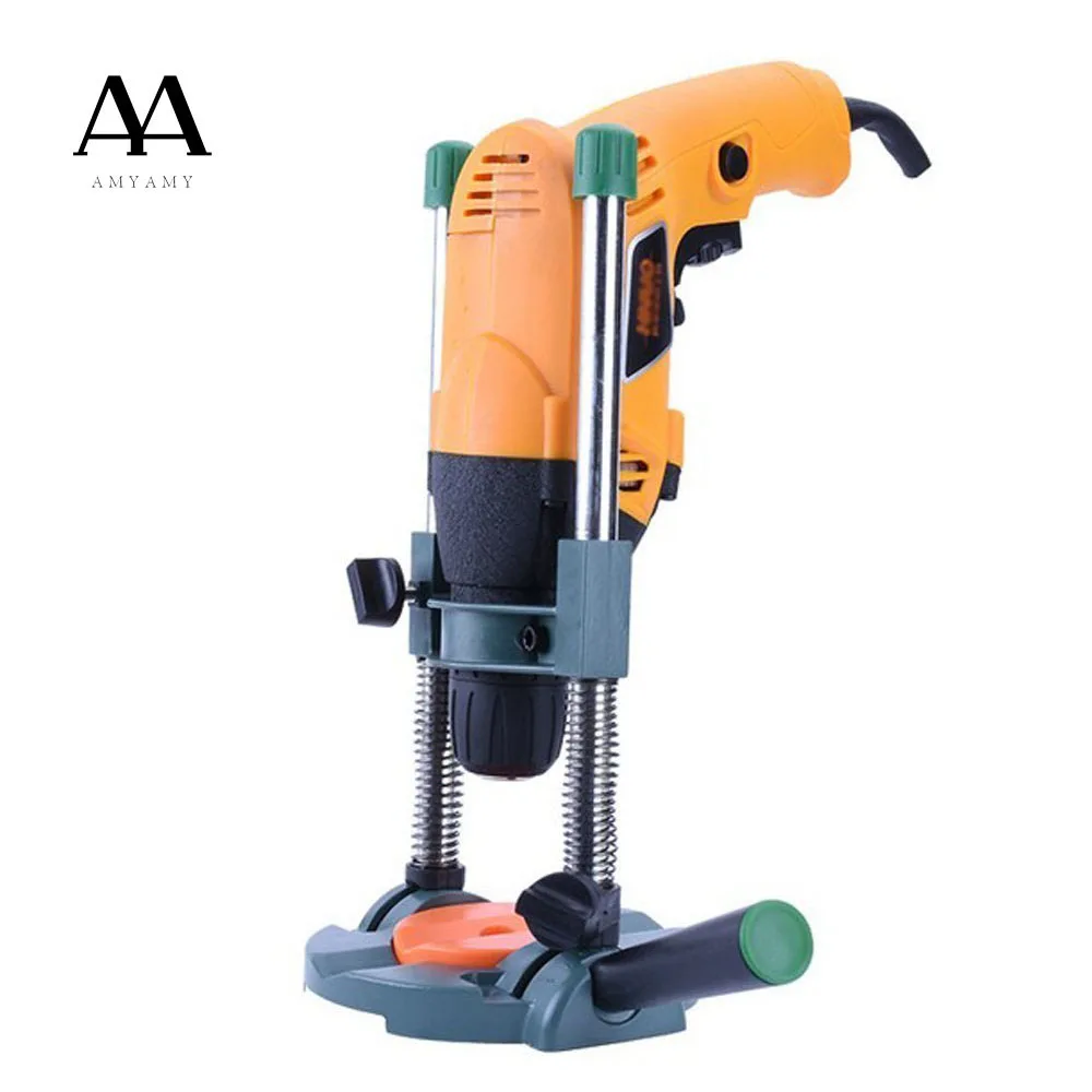 AMYAMY Precision Drill Guide Pipe Drill Holder Stand Drilling Guide with Adjustable Angle and Removeable Handle DIY tool