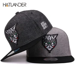 Hatlander-Unisex 3D Diabo Olhos Bonés de beisebol, Flat Bill, Snapbacks Hip Hop, chapéus retro, homens e mulheres