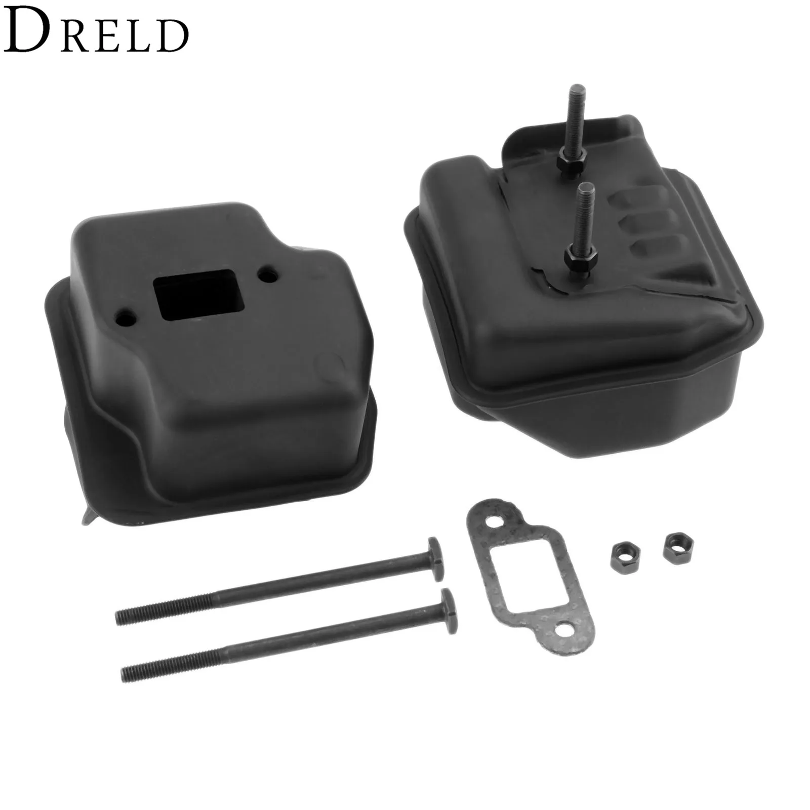 DRELD Gergaji Muffler dengan Baut Gasket Sproket Penutup untuk STIHL MS250 025 021 210 023 230 Gergaji Penggantian 1123 140 0608