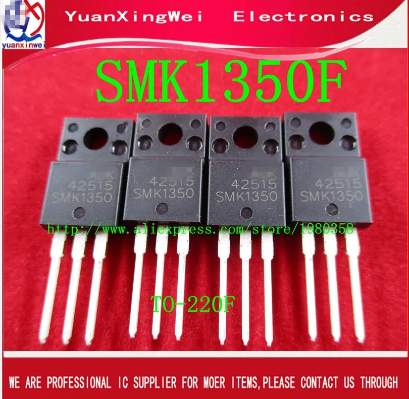 Free shipping! 10PCS SMK1350F 13N50 13A 500V SMK1350 TO-220F AUK MOSFET SWICHING REGULATOR APPLICATION