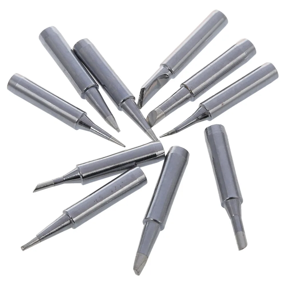 10Pcs Tip Set Tipps Löten Tip Set für Löten Eisen 900-T-I/ BK/1,6 D/2,4 D/3,0 D/ 2C/ 3C/ 4C