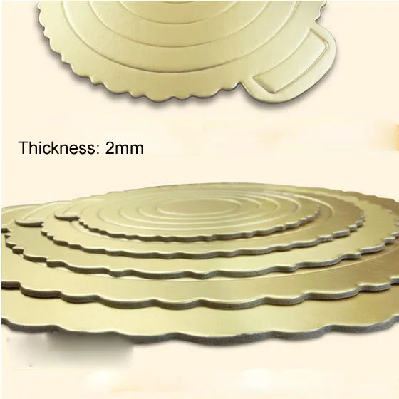 10pcs/lot  Creative fashion Round golden cardboard 6~10inch cake tray utility baking paper baking tools