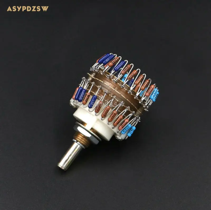 23 Step round handle stepping potentiometer 10K/50K/100K (2 Channel) Power amplifier Volume potentiometer