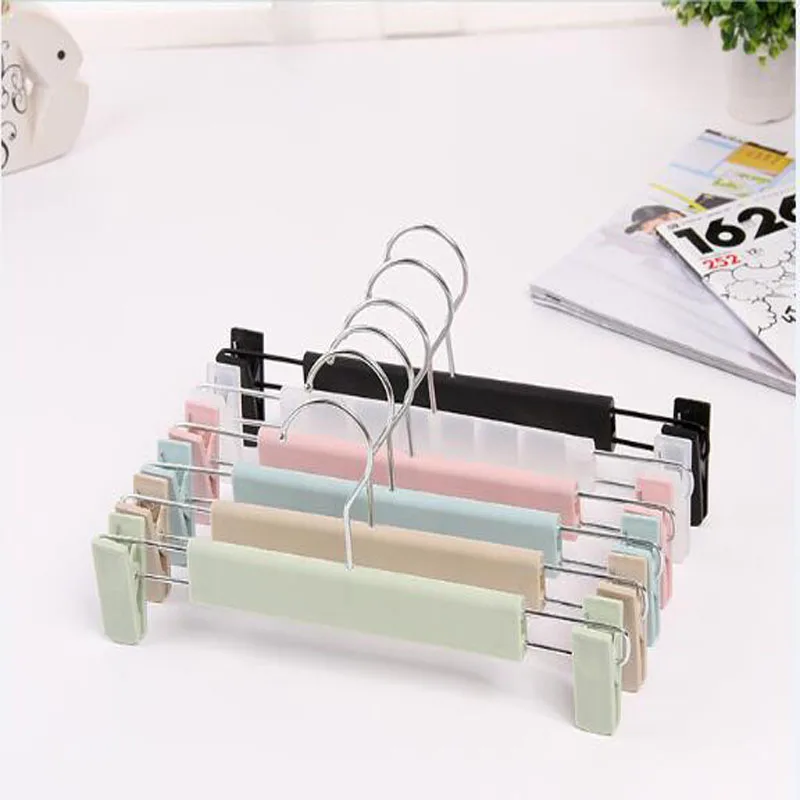 30cm 10 pcs/lot Household Trousers Hangers with Clips Traceless Pants Rack Multifunctional Hanger for Dress Skirts Underwear