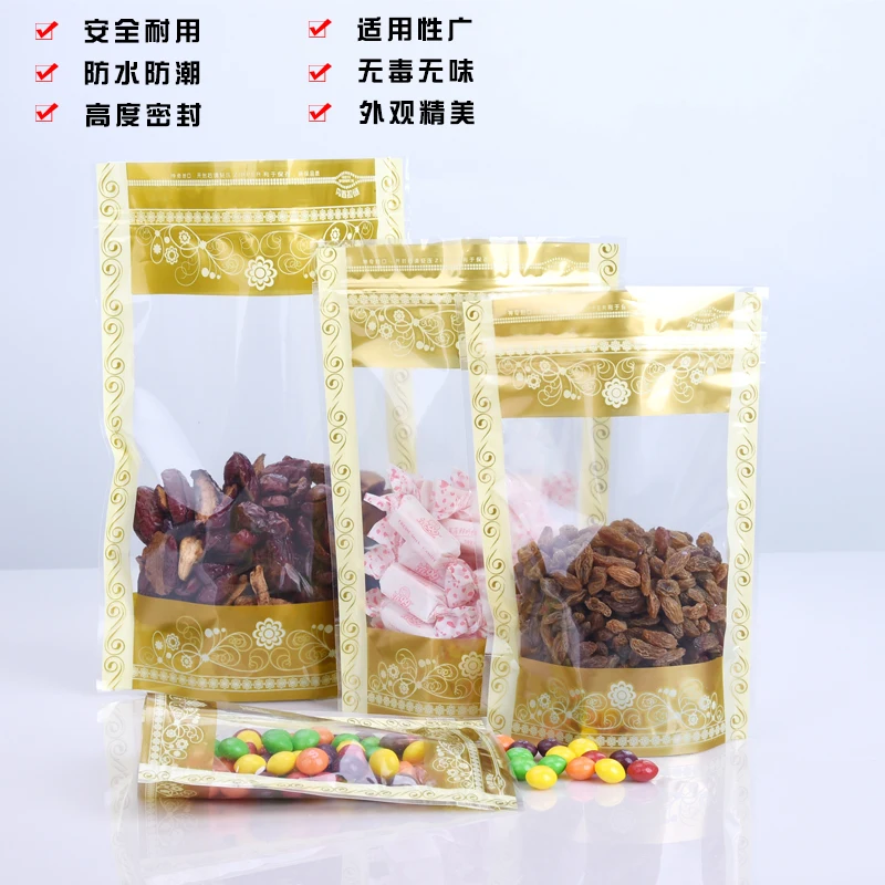 1000pcs/lot Ziplock Stand Up Clear Plastic Package Bag for Food Coffee Nuts Sugar Packing Storage Reclosable Zipper Lock Top Bag