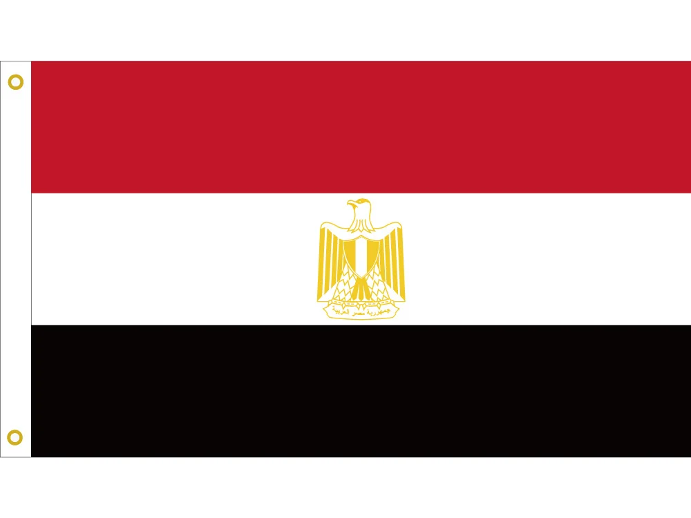 Egypt National Flag and Banner 3x5Ft 90*150cm/60*90cm/40*60cm/15*21cm hand flag with String Brass Grommets 