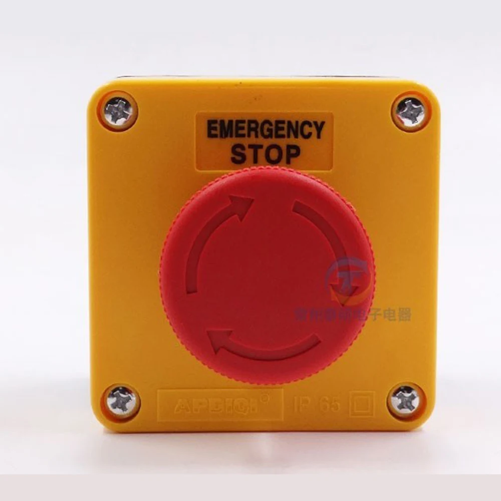 XB2 Y090 660 فولت 10A البلاستيك قذيفة الأحمر الفطر الطوارئ وقف مفتاح بـزر دفع الضغط على زر مفاتيح مع صندوق لحفرة المصعد