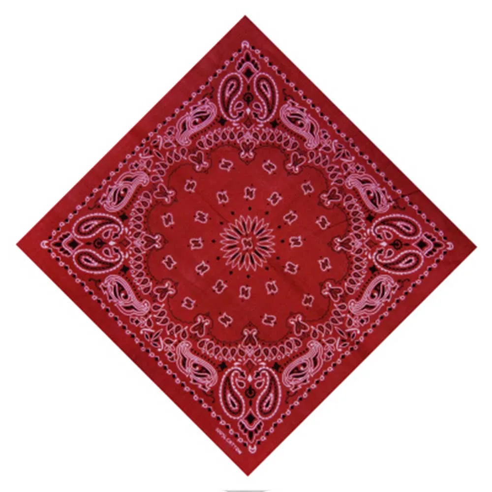 Bandana de algodão Hip Hop Paisley para homens e mulheres, cachecol quadrado, envoltório de cabeça, pescoço, pulseira, lenço, grafite, B-Boys, 55cm x 55cm