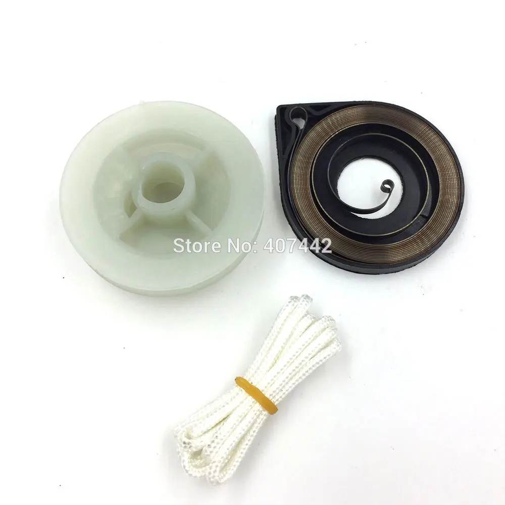 4500 5200 5800 52cc  Chainsaw Starter Single Recoil Starter pulley with Spring with Rope for Starter Repair Replacement