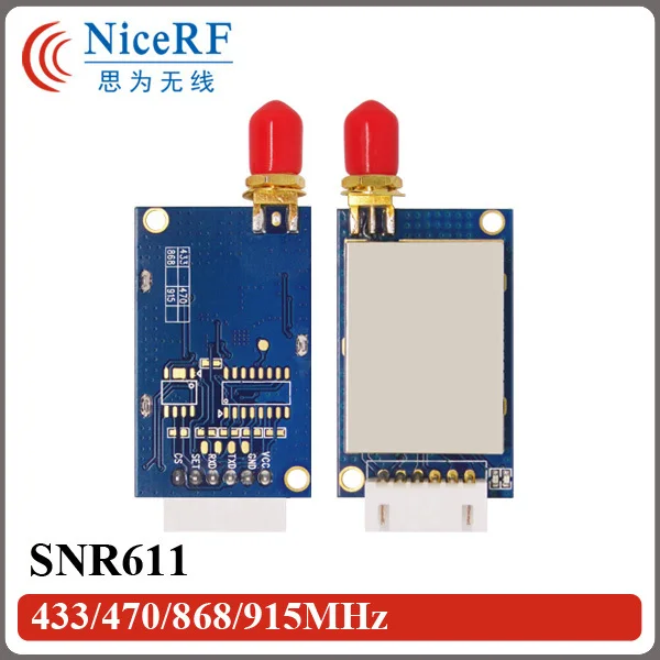 2Sets SNR611 433/470/868/915MHz 20dBm 100mW RF Wireless Module Transceiver Kit ( 2PCS SNR611+ 2pcs Antenna+1pc USB Bridge Board)