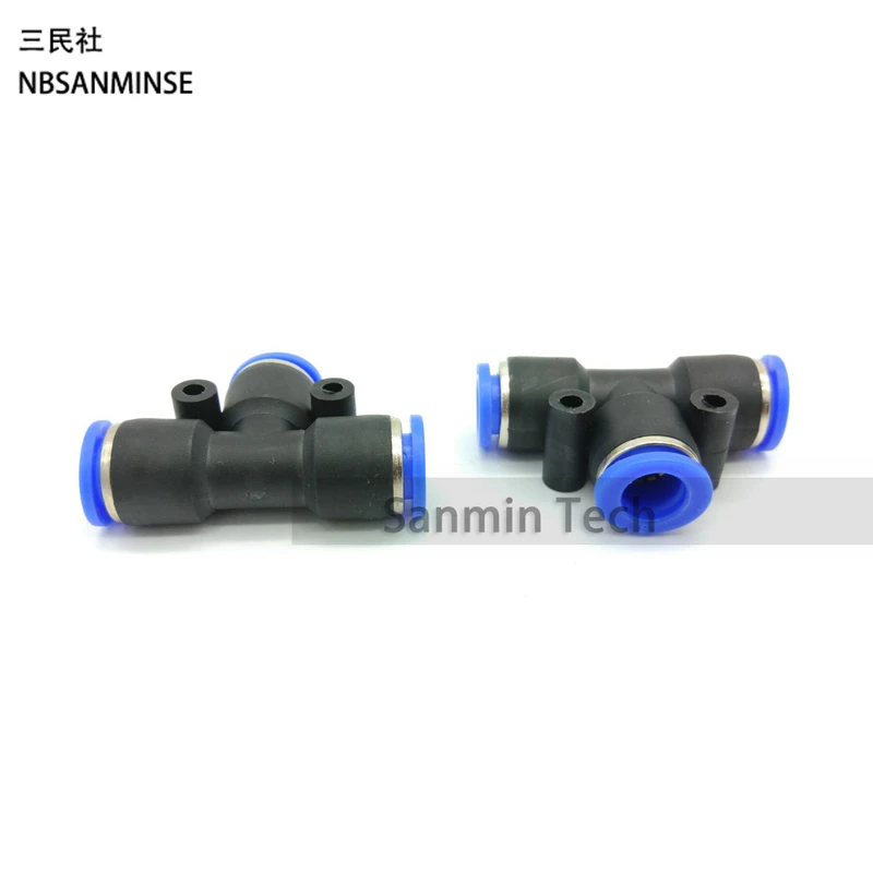 10Pcs/lot PUT Pneumatic Push Quick Plastic Fitting Connector Coupling Tube Union Tee Air Compressor Accessories Sanmin