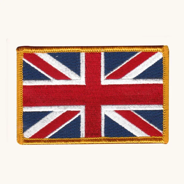 

United Kingdom Embroidery Patch Made by Twill with Merrow Broder and Iron On Backing Welcome Customized MOQ50pcs free shipping