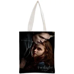 Custom Twilight Tote Bag Reusable Handbag Shoulder Pouch Foldable Cotton Canvas Shopping Bags Customize your image