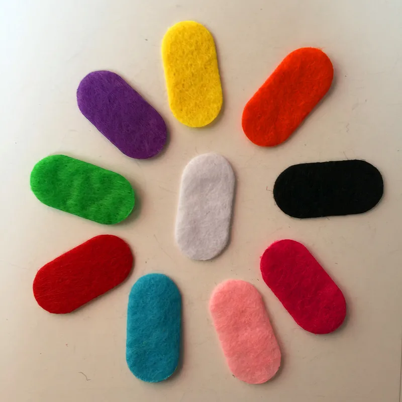 200pieces/lot mix color Padded Felt elliptoid shape craft  DIY Appliques Clothing decoration Scrapbook A15B*2