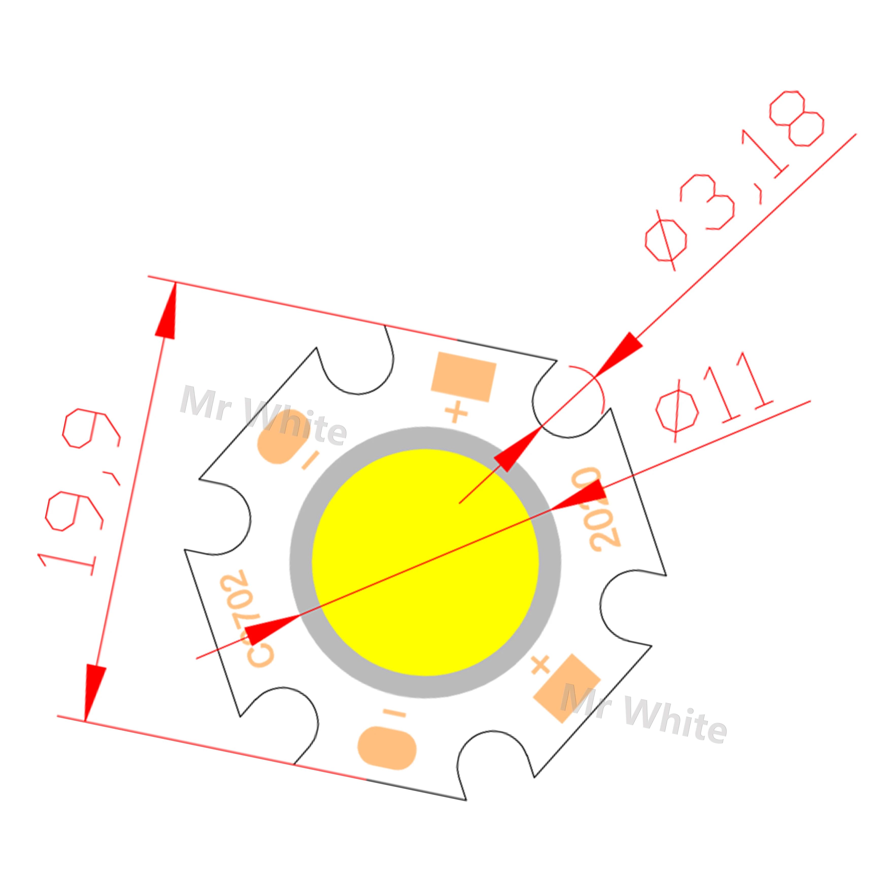 big sale 20mm 11mm Round Aluminum LED Light Source Module 3W 5W 7W blue green red COB lamp Flip chips for spot light