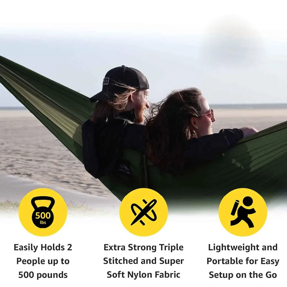 Parachute Hammock portátil para acampar, 2-3 pessoa, cor sólida, sobrevivência Swing jardim, viagens de lazer, mobiliário de exterior