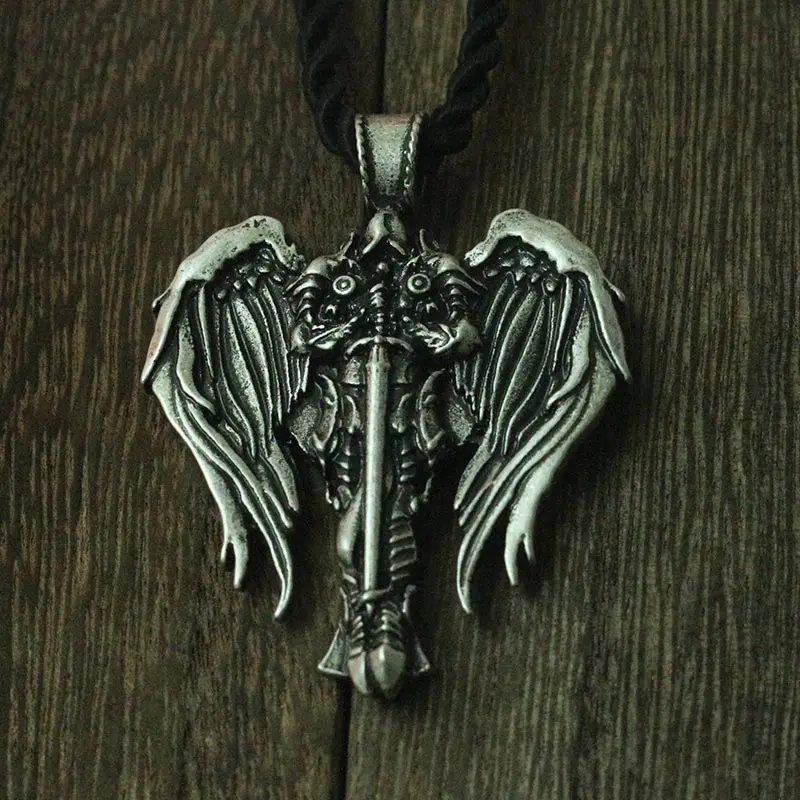 1pcs Celt Cross men necklace Irish Cross With Angel Wings pendant Diablo Archangel protect talisman jewelry