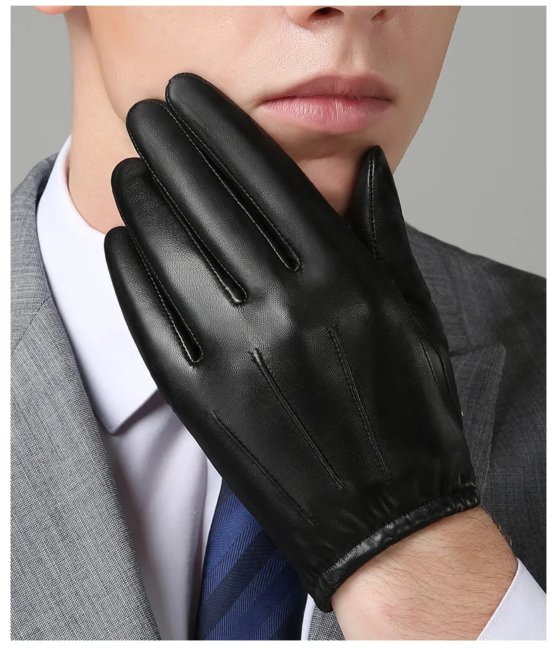 Genuine Leather Men Gloves Autumn Winter Plus Thin Velvet Fashion Trend Elegant Male Leather Glove For Driving M18001 - AliExpress 200000297 Genuine Leather Men Gloves Autumn Winter Plus Thin Velvet Fashion Trend Elegant Male Leather Glove For Driving M18001 - AliExpress 200000297