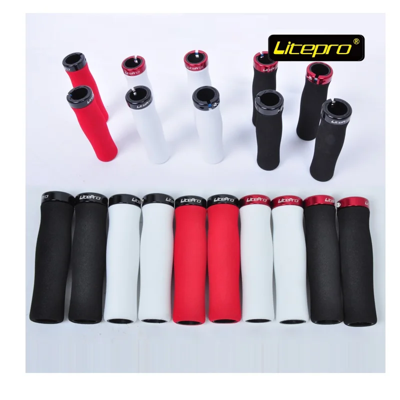 Litepro Bike Grips Ultralight Bicycle Handlebar Grip Sponge Grip 74g Black Red White For MTB Road Bicycle Folding Bike Parts