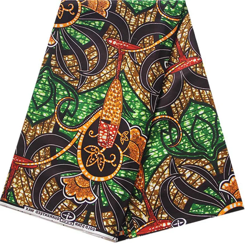 Forever tree privately design pattern african Print green Tree dark gray flowers wax fabric for sewing African Print fabrics new