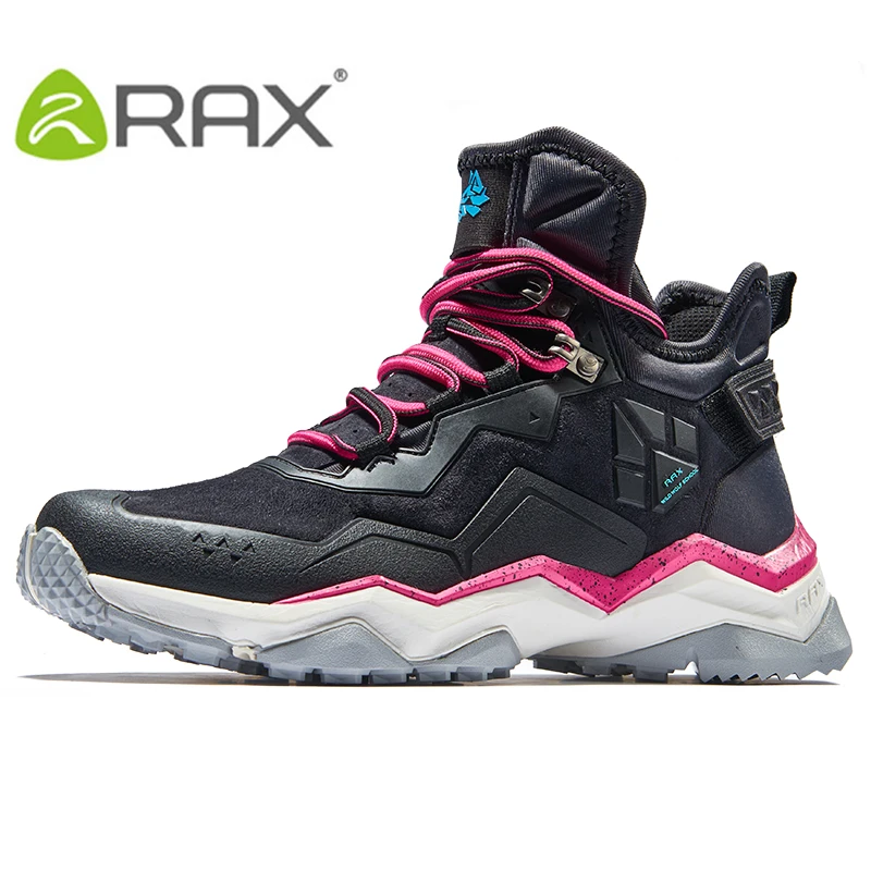 RAX-Botas de couro impermeável para mulheres, sapatos de montanhismo, tênis esportivos, corrida, caminhada, trekking, 2024