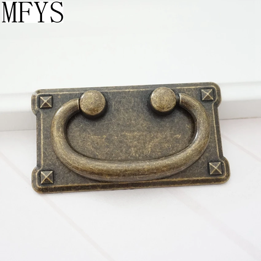 Vintage Drop Ring Pulls for Furniture Antique Silver Bronze Black Cabinet Drawer Handles Retro Kitchen Cupboard Door Knobs 76mm