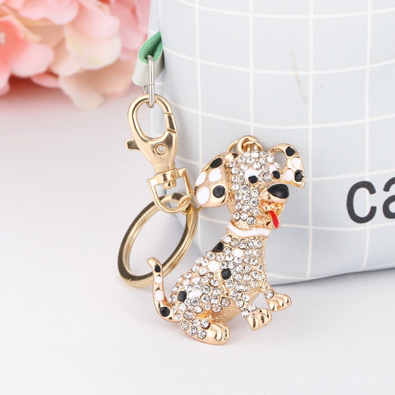 GYWYN Popular Elements Latest Keychain Car Keychain Ms. Bags Pendants Women's Gifts Cute Dalmatians Pendants