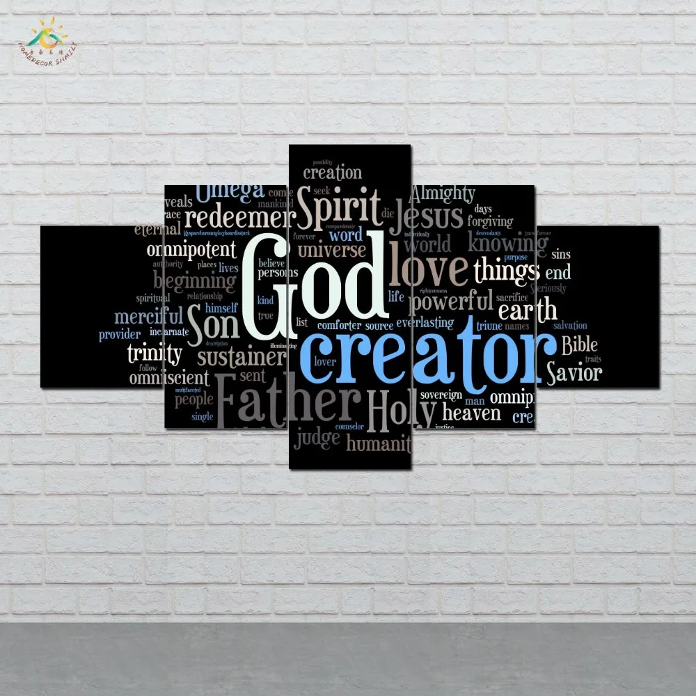 

God Creater Wall Art Prints Canvas Painting Modular Picture And Vintag Poster Canvas Painting Home Decor 5 PIECES