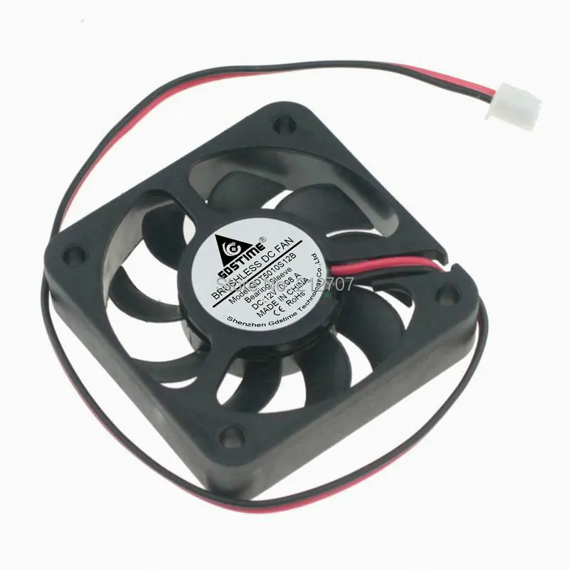 

20PCS Gdstime DC 12V 2Pin 5010 50mm 5cm 50 x 12mm 9 Blades Cooling Fan Motor