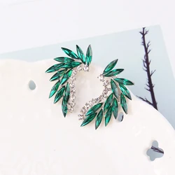 Mitoky Shining Rhinestone Wings Stud Earrings Acrylic Crystal Stone Women Piercing Earrings Trendy Wedding Jewelry Christmas Gif