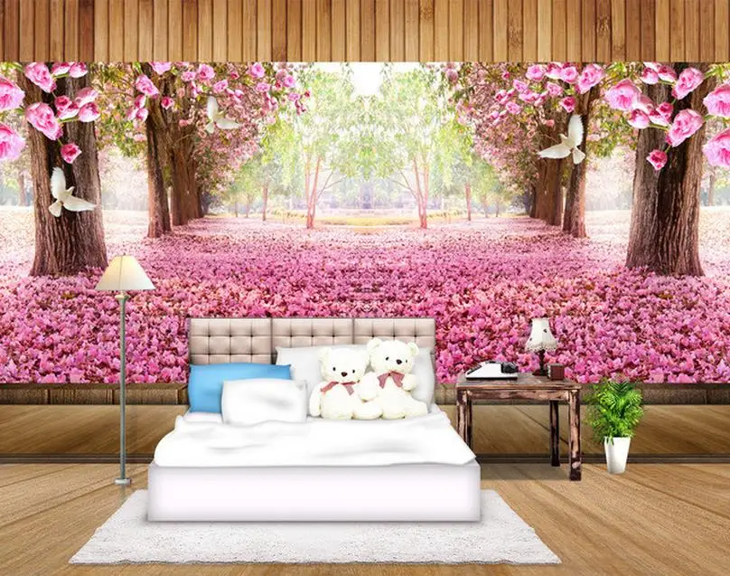 

Cherry blossoms Background wall painting wallpaper for walls Home Decoration 3d stereoscopic wallpaper