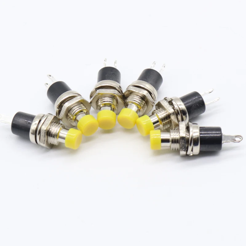 IMC Hot 10Pcs Yellow Cap SPST Momentary Mini Pushbutton Switch DC 50V 0.3A