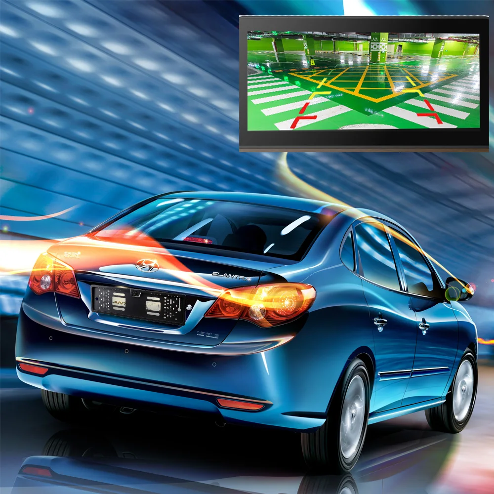 Podofo Car Rear View Camera, Matrícula Frame, à prova d'água, Auto, Backup reverso, Câmera de Estacionamento, UE, Europeia