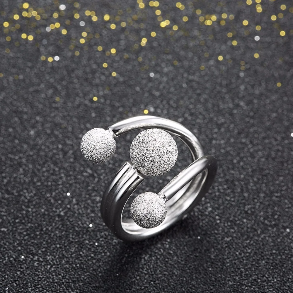 Surround Disegno di Sfera Anelli Registrabili per Le Donne Solid 925 Sterling Argento Dei Monili Del Partito di Idee Regalo per la Mamma (JewelOra RI102206)