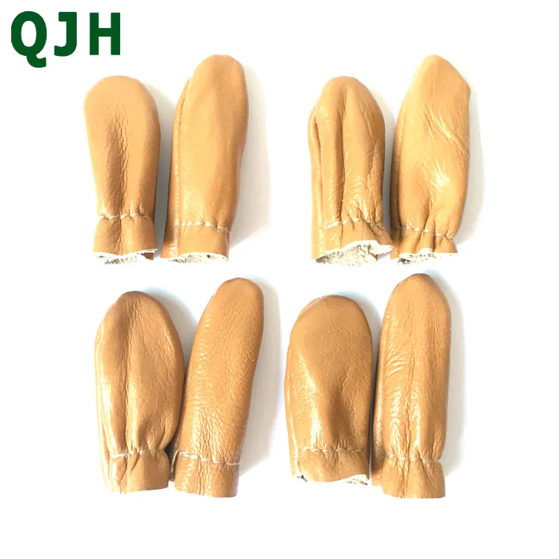 Latest 4Pair Knitted Artificial Leather Sleeves Fingers Protecting Needles Protecting Embroidered Tools