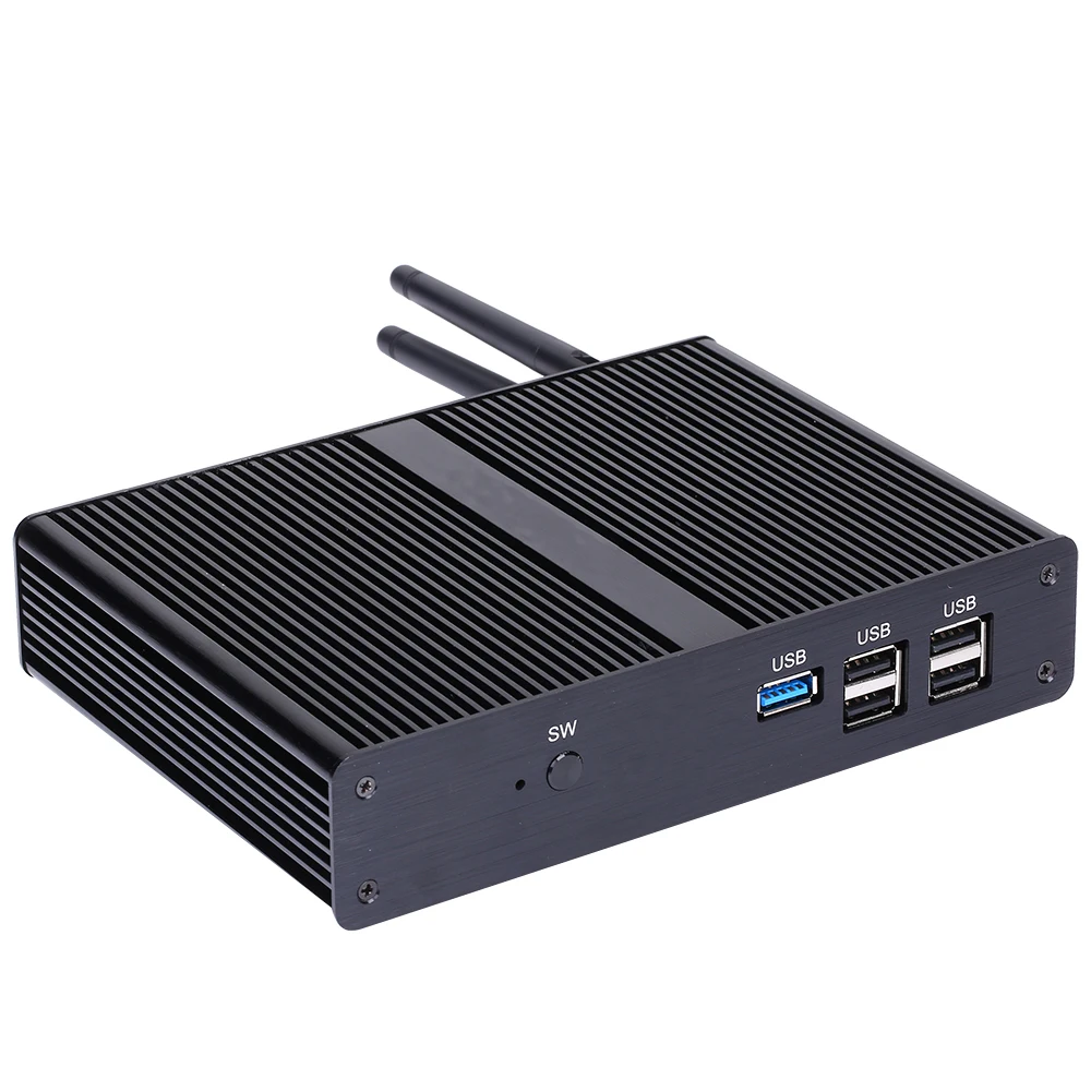 كمبيوتر صغير بدون مروحة من HUNSN، كمبيوتر مكتبي، HTPC، صندوق Nano Kodi، BM11، J1800/J1900/N2930، Windows 11/Linux Ubuntu، VGA، HDMI، 4USB2.0