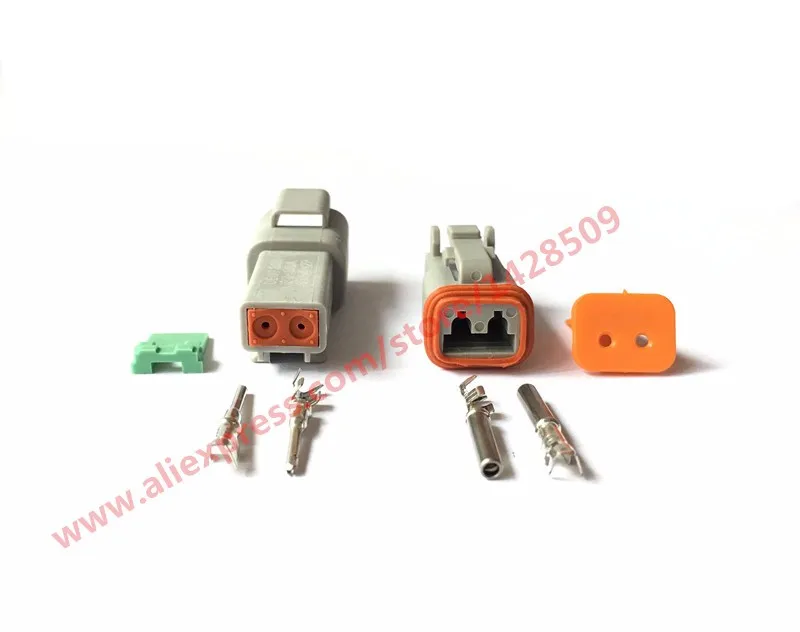 1 set 2 Pin Female Male Waterproof Electrical Wire Connector Plug Deutsch Enhanced Seal Shrink Boot Adapter DT06-2S DT04-2P