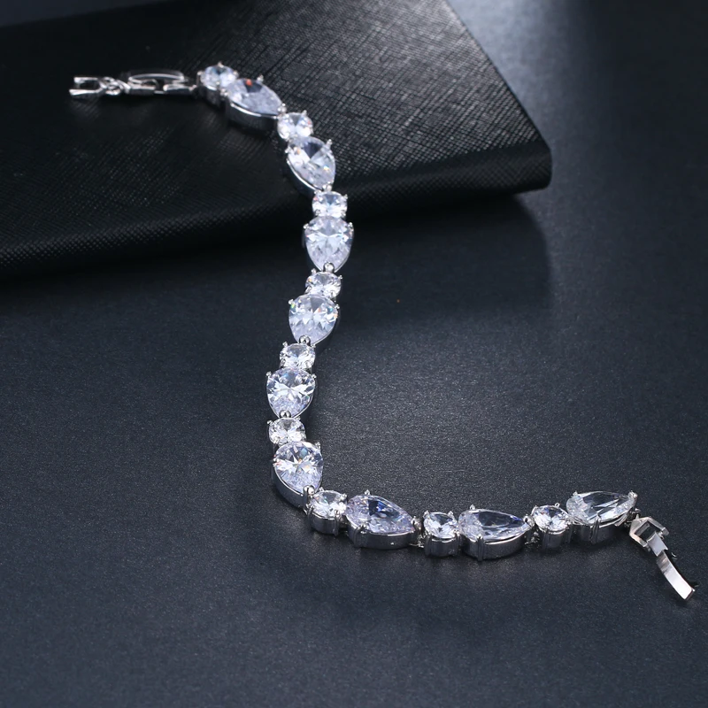 EMMAYA New Woman 2017 Cubic Zirconia Jewelry Stunning Water Drop CZ Stone Bracelet Bridal Wedding Jewelry Gift