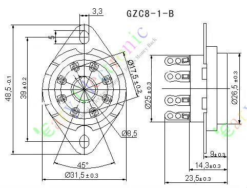 Wholesale and retail 8PCS 8 PIN GOLD ceramics VACCUM TUBE SOCKETS SAVER FOR KT88 6550 EL34 AUDIO amps free shipping