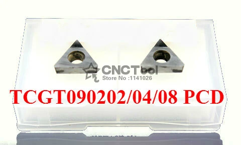 Набор из 2 алмазных вставок TCGT090202/ TCGT090204/ TCGT090208 PCD, карбидные фрезерные Вставки для ЧПУ, поворотная вставка для STGCR/STFCR/STWCR